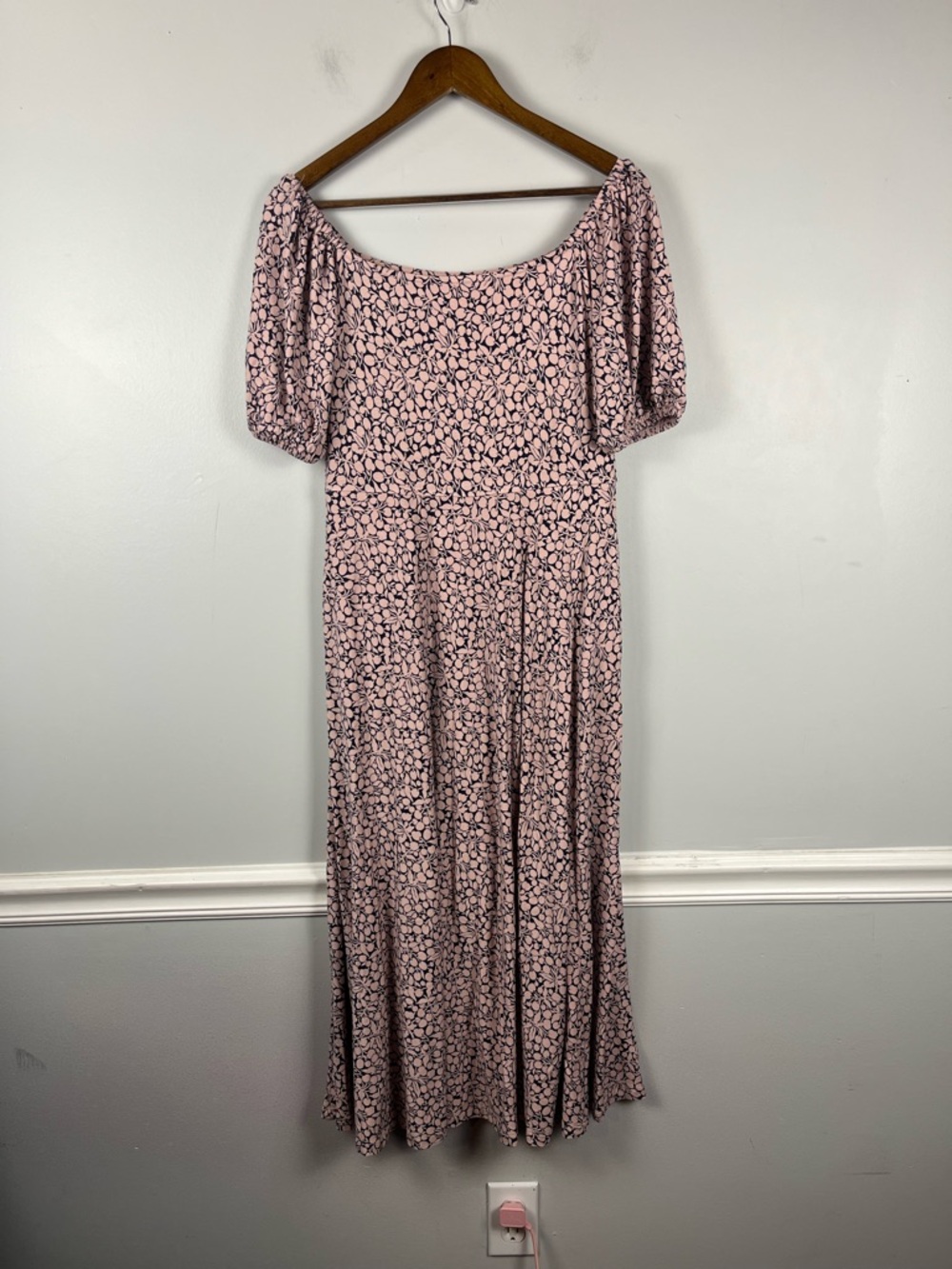 Boden square neck jersey maxi dress in pink blue size 6 - Picture 4 of 11